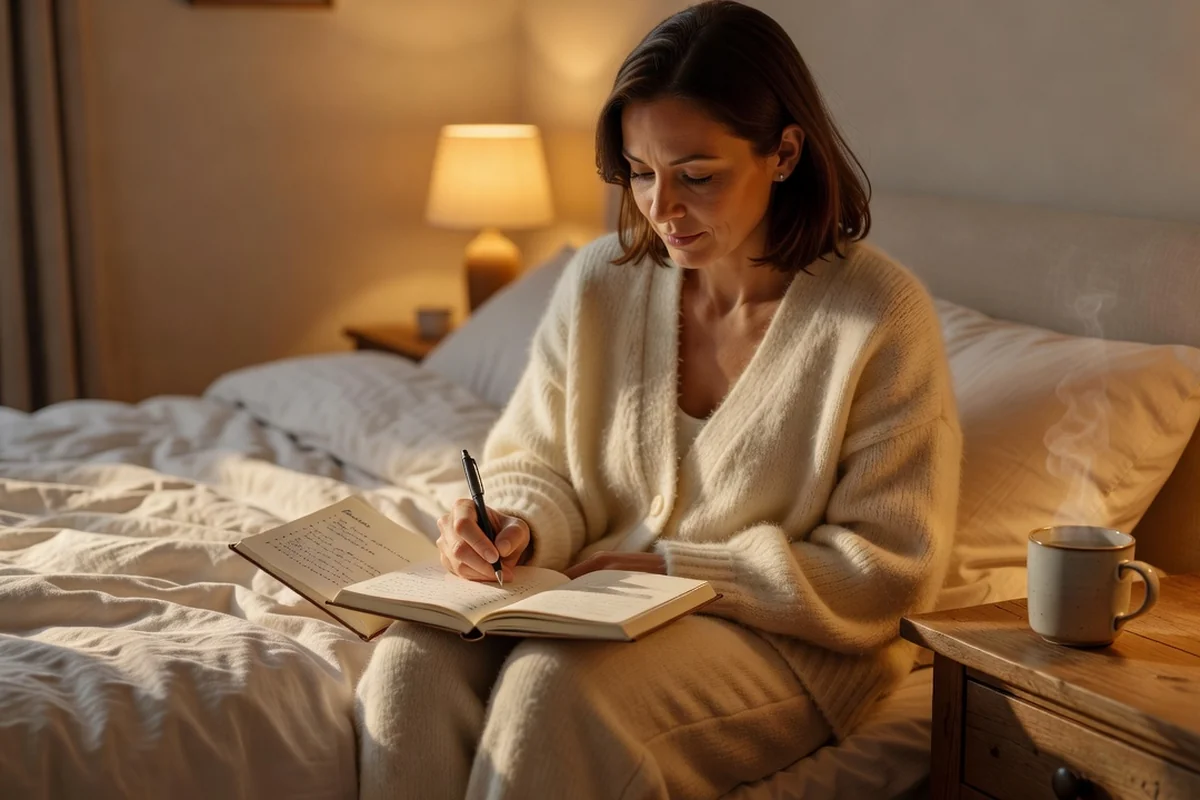 Courbe illustrant les quatre phases du cycle menstruel avec les variations hormonales et la qualité du sommeil associée